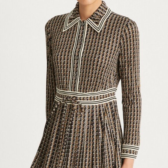 Tory Burch Basketweave Knit Shirtdress Size 10 - Picture 1 of 8
